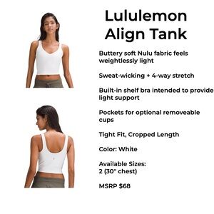 Lululemon Align Tank. NWT. Size 2.